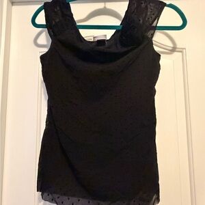 Mimi Maternity Black Sleeveless Swiss Dot Top – Size L